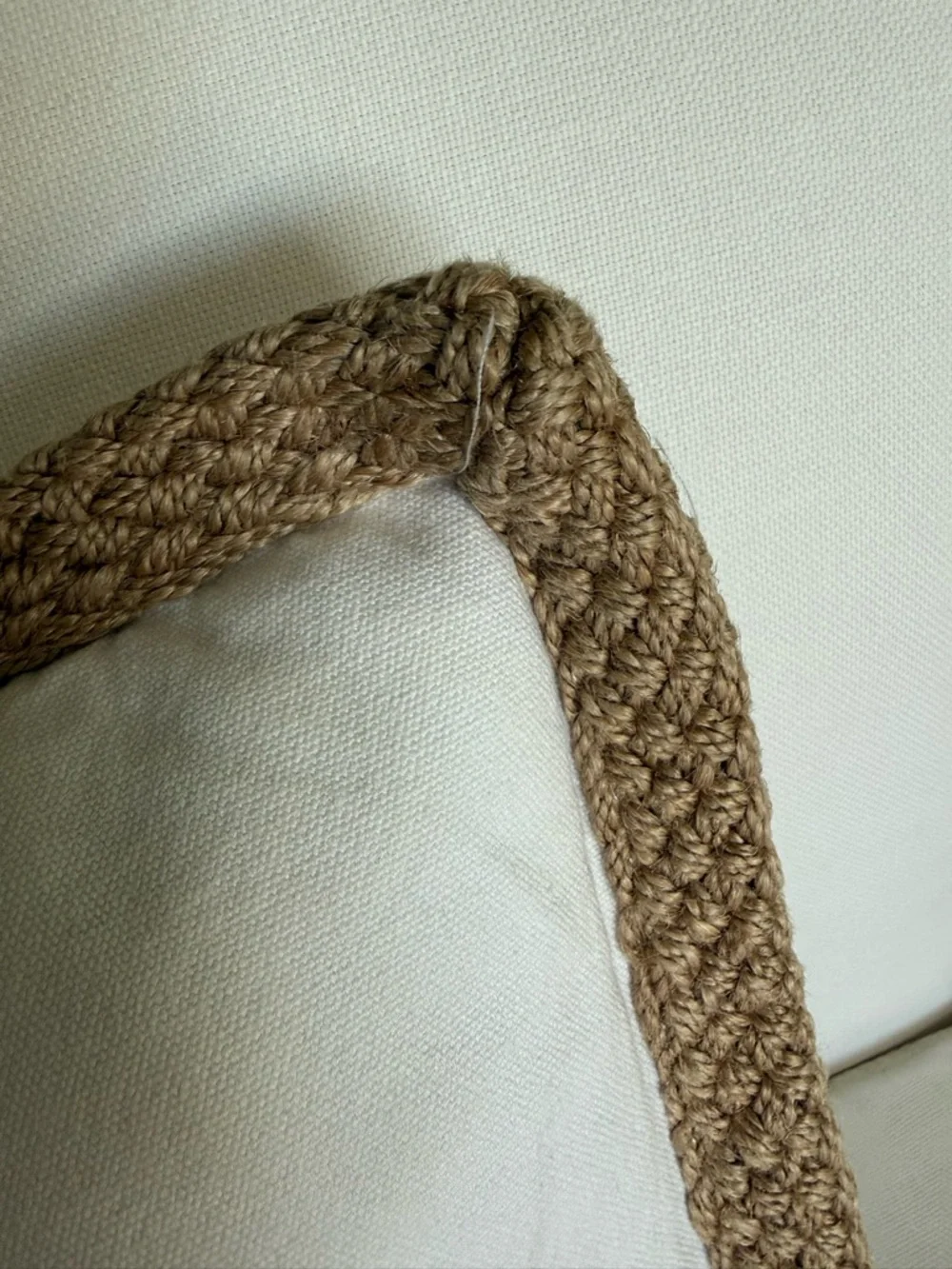 DOMAIN Cotton Jute Embroidered Bird Accent Pillow Duck Feather Insert 14x21